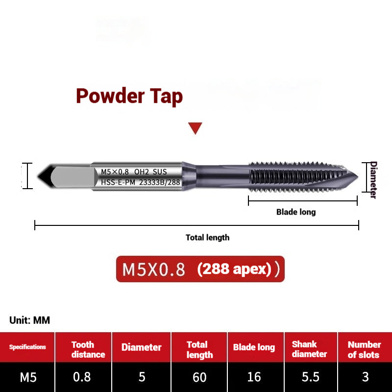 1112-Powder metallurgy machine taps stainless steel special taps apex high-speed steel screw tip taps taps silk work Shandong Denso Pricision Tools Co.,Ltd.